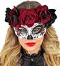 Dia de los muertos masque avec roses noires et bourgognes autre image 2