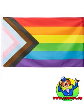 Drapeau en polyester Progress LGBT