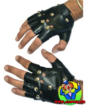 Gants mitaine de rocker punk