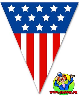 Guirlande 5m de 10 drapeaux USA