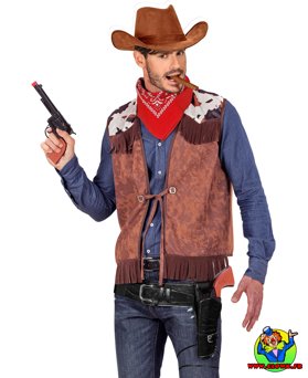 Holster et ceinture western noirs authentiques simili - Vue 4