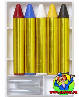Kit de 5 Crayons de Maquillage avec Taille-crayon - Multi-Thème