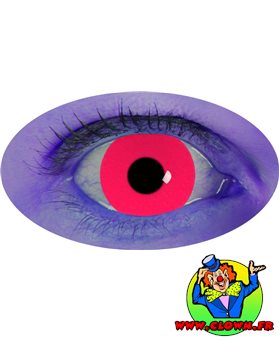 Lentille de contact UV rouge
