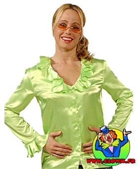 Location déguisement Chemise disco femme vert