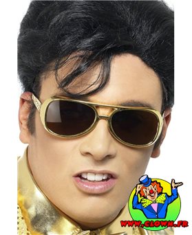 Lunettes Elvis dorées - Costume Party Accessoire