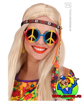Lunettes hippie peace and love multicolores