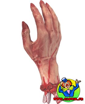 Main coupée sanguinolente