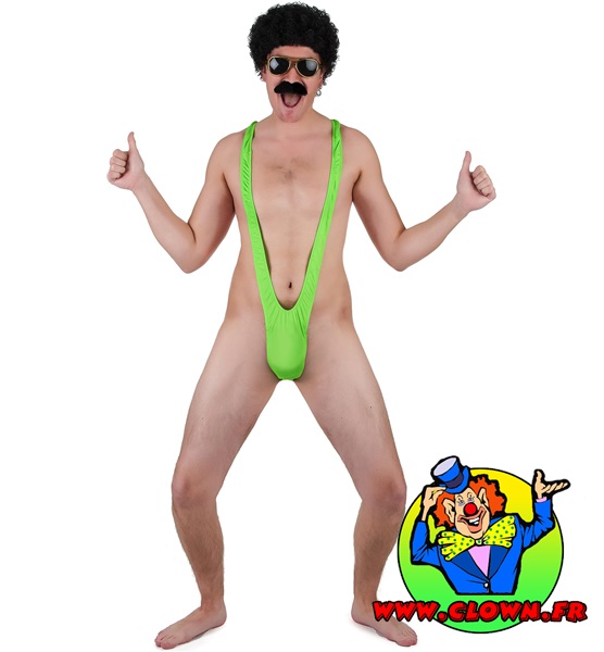 Borat Mankini Humoristique Vert Fluo sur Logeekdesign