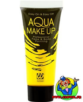 Maquillage a l'eau jaune fluo