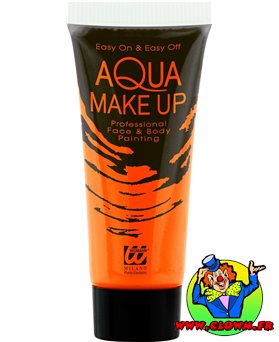 Maquillage a l'eau orange fluo