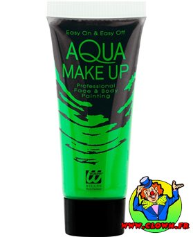 Maquillage a l'eau vert fluo