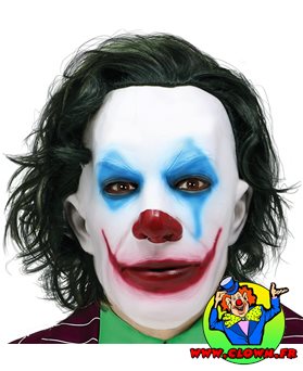 Masque Joker avec cheveux latex