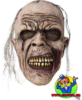Masque adulte latex intégral zombie avec cheveux