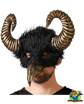 Masque animal mythologique cornes - Vue 1