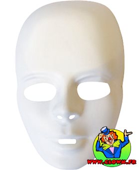 Masque blanc à décorer avec front femme