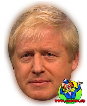 Masque carton Boris Johnson