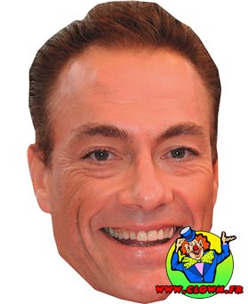 Masque carton Jean-Claude Van Damme