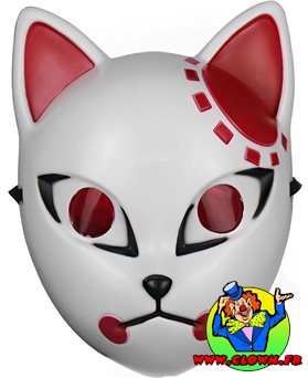 Masque chat japonais rouge
