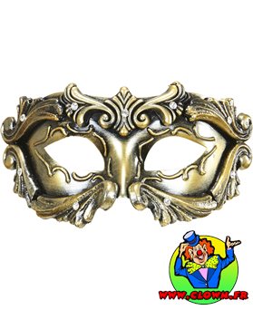 Masque colombine baroque bronze de luxe et strass