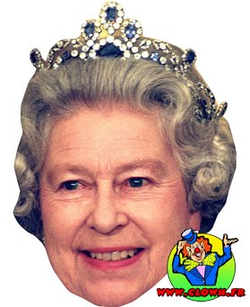 Masque en carton Reine Elisabeth II - Déguisement Célébrité Anglaise