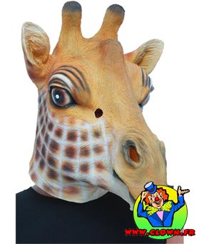 Masque en latex girafe, marron