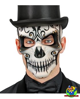 Masque en tissu jour des morts - Vue 3