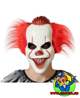 Masque halloween clown avec cheveux