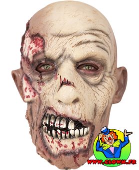 Masque intégral zombie visage arraché