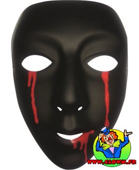 Masque noir avec larmes de sang femme