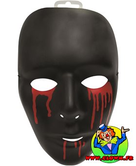 Masque noir avec larmes de sang homme