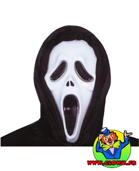 Masque scream plastique avec capuche pvc