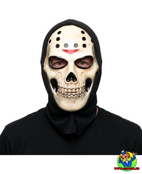 Masque tête de mort avec marque rouge - Vue 5