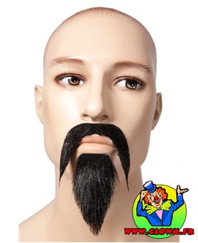 Moustache avec barbichette mandarin noire
