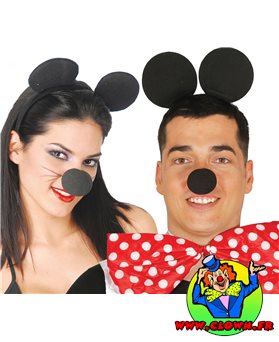 Nez clown souris mickey mousse noir