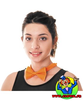 Noeud papillon orange fluo