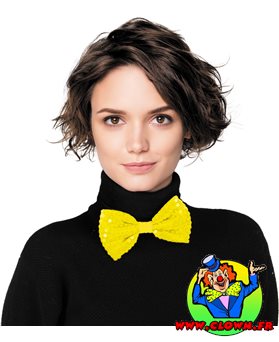 Noeud papillon sequin neon jaune