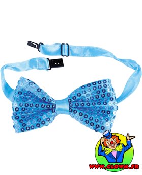 Nœud papillon sequins bleu