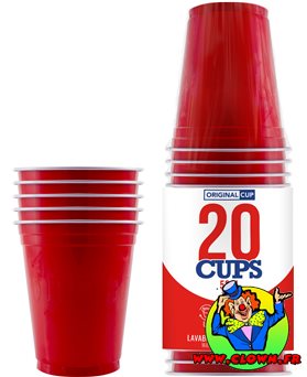 Pack 20 gobelets rouges 53cl Original CUP