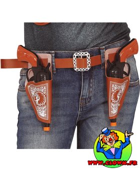 Paire de cartouchières avec 2 pistolets