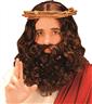 Perruque Jesus châtain avec barbe autre image 0