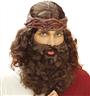 Perruque Jesus châtain avec barbe autre image 1