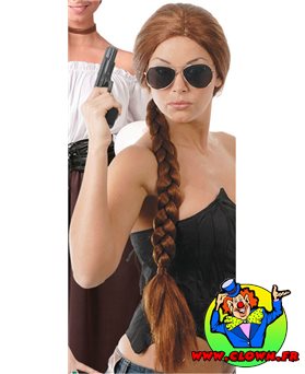 Perruque Style Lara Croft pour Femme