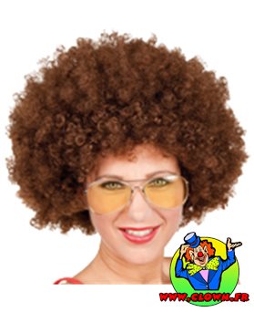 Perruque afro chatain