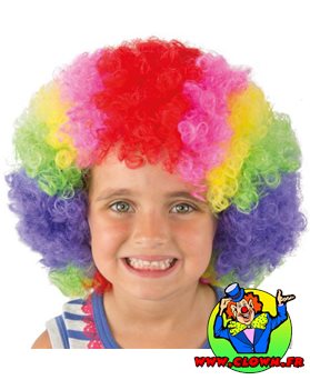 Perruque enfant pop clown multicolore
