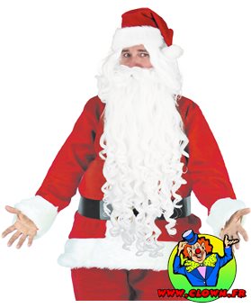 Perruque et barbe blanche extra longue luxe