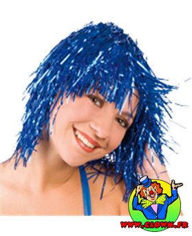 Perruque métal bleu