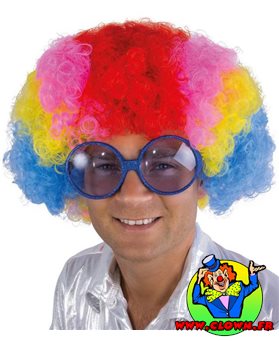 Perruque pop clown GM multicolore