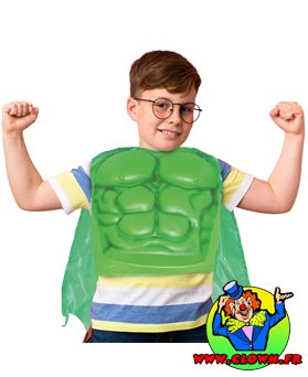 Plastron en mousse vert avec cape hulk