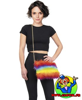 Sac fourrure rainbow