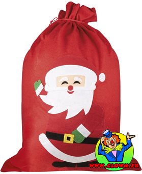 Sac hotte du Père Noël rouge